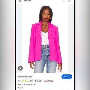 Steve Madden Payton Vibrant Pink Blazer - Size Small